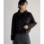 ショッピングインナー コート アウター 「UNE ORIGINAL」インナーキルティングペディンフロントボタンショート丈コート レディース