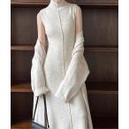 ショッピングロングカーディガン コート アウター ニットセットアップ（ハイネックワンピース×ロングカーディガン） レディース