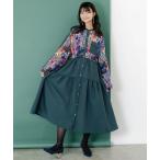 ショッピングティアード シャツワンピース 153679：総柄ワッシャーティアードシャツワンピース