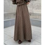 スカート check flare tiered long skirt /チェックフレアティアードロングスカート