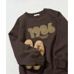 トレーナー スウェット 限定展開　ぐるぐるナンバー ロゴ 刺繍 裏起毛 スウェット レディース