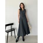 ワンピース Sustainableサイドプリーツテーラードワンピース