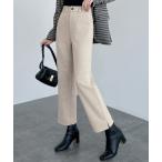 ショッピングストレート スラックス パンツ ハイウエスト 9分丈裾 スリット入りストレートパンツ オフィスカジュアル きれいめカジュアル レディース韓国 レディース