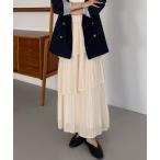 スカート プリーツティアードスカート