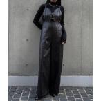 サロペット オーバーオール 「＆ｇ'aime 」 レザーライクオールインワン　Leather Like All In One レディース