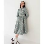 ワンピース レース使いレトロ花柄ワンピース