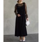 ドレス 2WAYリボンショルダー付きベロアキャミソールパーティードレス