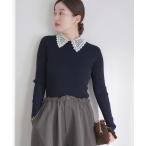 ショッピングレース ニット セーター 「追加」レース襟 RIBホールガーメントプルオーバー レディース