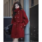 ピーコート pコート ミリタリーテイストミドル丈コート レディース