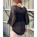 [WHIMSIC] короткий рукав вязаный FREE черный мужской 