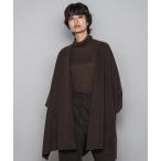 ダウンコート ダウンジャケット ニット両面パイルノーカラーポンチョ レディース