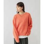 ニット セーター モヘヤタッチ編み柄クループルオーバー/581175 レディース