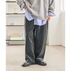 ショッピングストレート パンツ 細コールルーズストレートパンツ「プチ・プラスサイズあり」 レディース