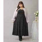 ショッピングストラップ ワンピース 「大きいサイズ」ダブルストラップイレヘムキャミワンピ