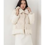 ショッピングコンビ ダウンコート ダウンジャケット ファーコンビビックカラーミドルダウンコート レディース