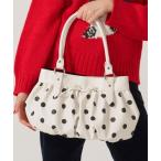 ハンドバッグ ドット柄 ギャザー バッグ TINA：JOJUN
