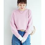 ニット セーター 獣毛混パフプルオーバー レディース