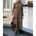 ショッピングニットワンピース ワンピース 袖口パール付きニットワンピース