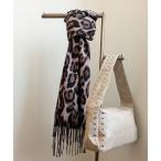 ストール マフラー 25-26AW新作 レオパード柄大判フリンジストール モノトーン リバーシブル ヒョウ柄 ポンチョ風 マフラー ひざ掛け 防寒 レ