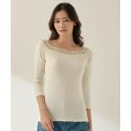 インナーシャツ 肌着 「まるで毛布！のような暖かさ・厚手」リブレーススクエアネック8分袖 レディース