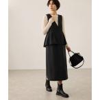 ジャンパースカート レイヤード風ペプラムジャンパースカート