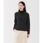 ショッピングウール ニット セーター 婦人　ウール混ブークレポロセーター レディース