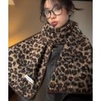 マフラー ストール ヒョウ柄もこもこマフラー レディース メンズ