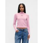 ショッピングGAP tシャツ GAPロゴ クロップド モックネックトップス レディース