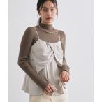 ブラウス シャツ サテンキャミブラウス「洗濯機OK」 レディース