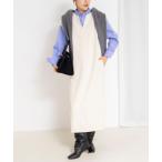 ショッピングマキシ ワンピース ウォッシャブルフラノ風ジャンパーワンピース