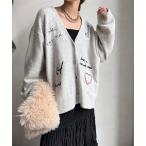 カーディガン 「WEB限定」 刺繍ニットカーディガン レディース