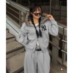 ショッピングパーカ パーカー 「別注」MLB/刺繍フェイクファーフードパーカー メンズ レディース