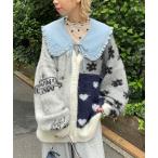 カーディガン 「HELLO.SANFRANCISCO/ハローサンフランシスコ」ジャガードドッキングハート釦カーデ レディース