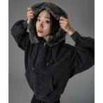 パーカー HEART PATCH FAUX-FUR ZIP HOODIE / ハートパッチフェイクファージップフーディ メンズ レディース