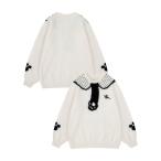 ショッピングニットタイ ニット セーター HOOK for girls　ビッグ襟柄肉球ネックタイニット レディース