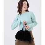 トートバッグ FUR DRAWSTRING TOTE ブラックフラッフィーファー レディース