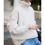 ニット セーター 「追加」ウォッシャブルファーリーダブルフェイスタートルニット レディース