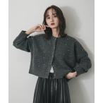 カーディガン 「洗濯可」ボールビーズカーディガン レディース