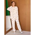 パジャマ ルームウェア ダックスフンド柄ロングパンツ レディース