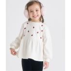 トレーナー  「WEB限定/あったか」裏シャギーペプラム刺繍トレーナー キッズ 子供服 女の子