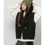 ニット セーター ZIPニットフーディベスト レディース