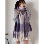 ストール マフラー ふわもこマフラー太フリンジチェック レディース