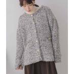 ショッピングツイード カーディガン ツイードニットBIGカーデ レディース