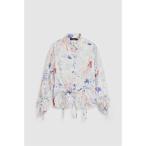 ブラウス シャツ グラフィティプリント リボンスリーブシャツ レディース