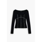 tシャツ コントラストステッチ リブライン入りTシャツ レディース