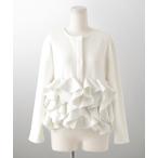 ジャケット テーラードジャケット ボンバーヒート フリルヘム ジャケット HUIT レディース