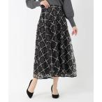 ショッピングスパンコール スカート ダイヤカラットチュール_刺しゅうチュールフレアースカート