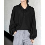 ショッピングポロシャツ メンズ ポロシャツ 「neos」ルーズシルエット バルーンスリーブ ニット ポロシャツ メンズ レディース