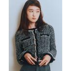 ジャケット ノーカラージャケット 「LILY BROWN×MARY QUANT」ツイードニットジャケット レディース