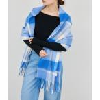 ストール マフラー ブークレーチェックストール レディース